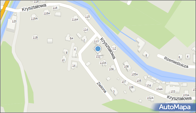 Piechowice, Kryształowa, 111, mapa Piechowice