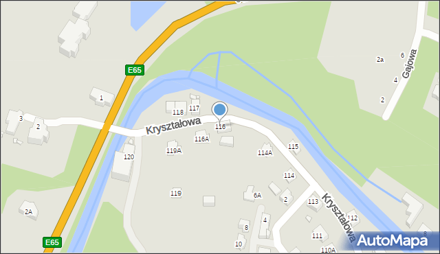 Piechowice, Kryształowa, 116, mapa Piechowice