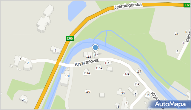 Piechowice, Kryształowa, 117, mapa Piechowice