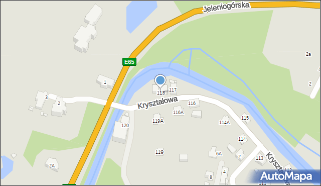 Piechowice, Kryształowa, 118, mapa Piechowice