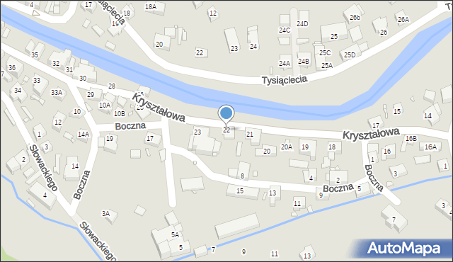 Piechowice, Kryształowa, 22, mapa Piechowice