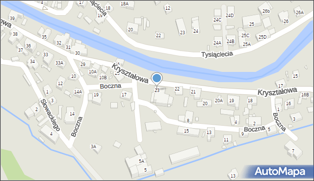 Piechowice, Kryształowa, 23, mapa Piechowice