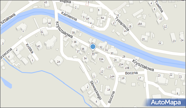 Piechowice, Kryształowa, 33, mapa Piechowice