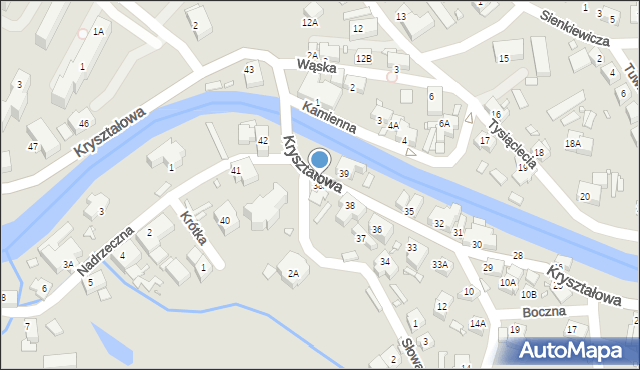 Piechowice, Kryształowa, 38A, mapa Piechowice