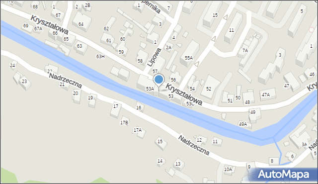 Piechowice, Kryształowa, 53B, mapa Piechowice