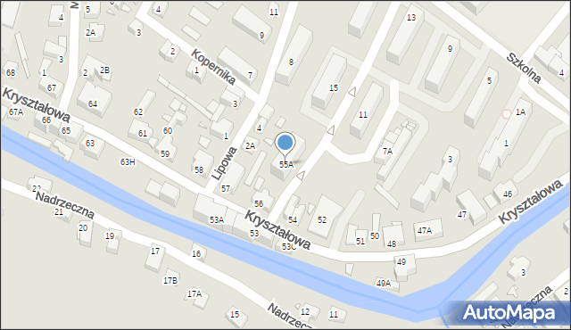 Piechowice, Kryształowa, 55A, mapa Piechowice