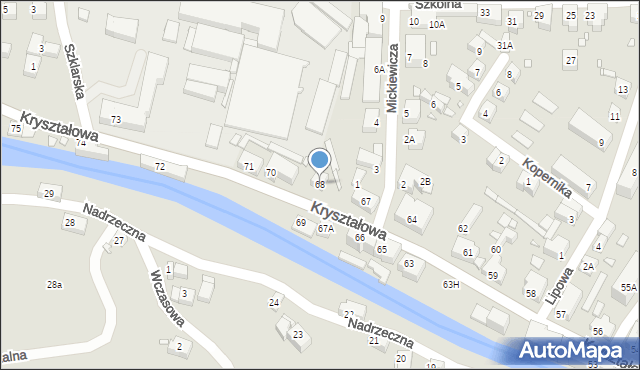 Piechowice, Kryształowa, 68, mapa Piechowice