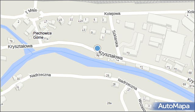 Piechowice, Kryształowa, 75, mapa Piechowice