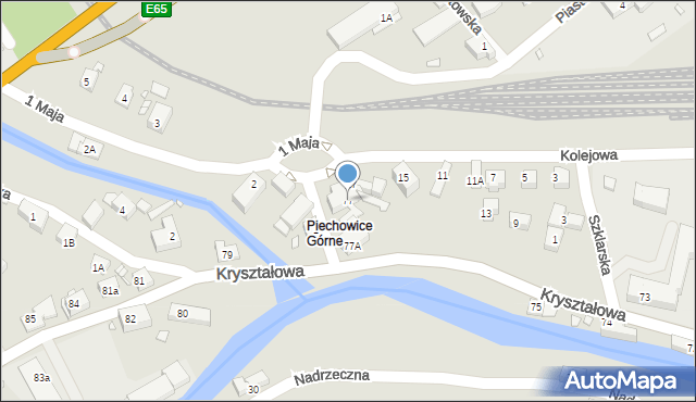 Piechowice, Kryształowa, 77, mapa Piechowice