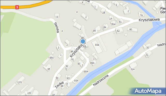 Piechowice, Kryształowa, 89, mapa Piechowice