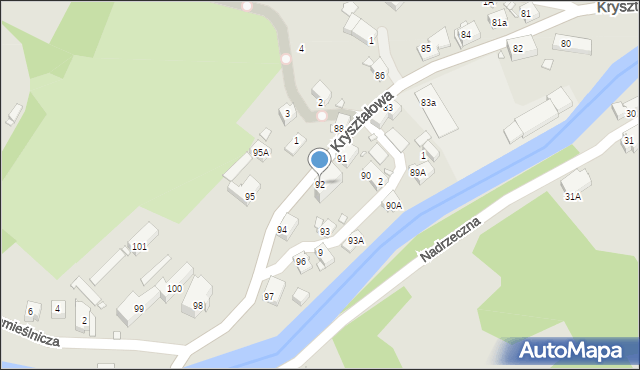 Piechowice, Kryształowa, 92, mapa Piechowice