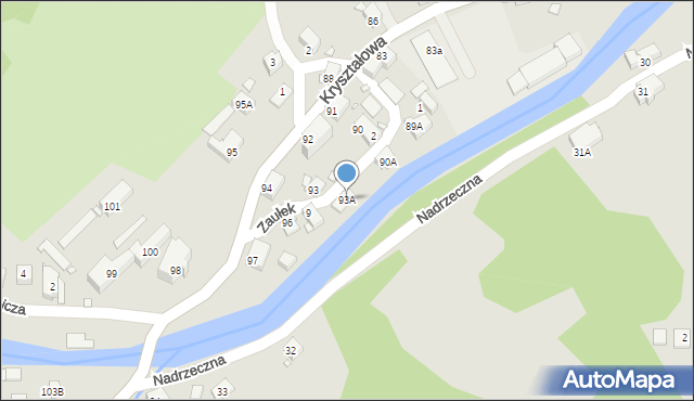 Piechowice, Kryształowa, 93A, mapa Piechowice