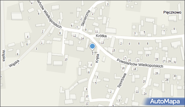 Pięczkowo, Kręta, 2, mapa Pięczkowo