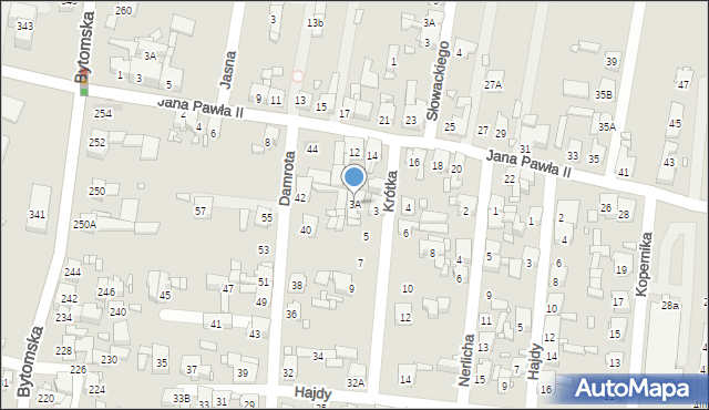 Piekary Śląskie, Krótka, 3A, mapa Piekary Śląskie