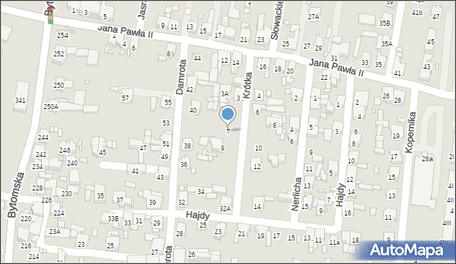 Piekary Śląskie, Krótka, 7, mapa Piekary Śląskie