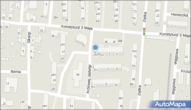 Piekary Śląskie, Królowej Jadwigi, 1IV, mapa Piekary Śląskie