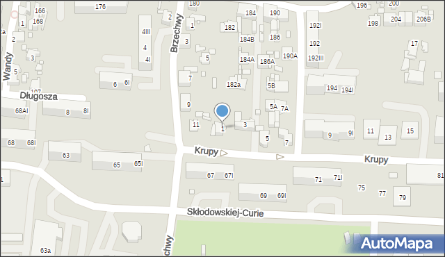 Piekary Śląskie, Krupy Józefa, ks., 1, mapa Piekary Śląskie