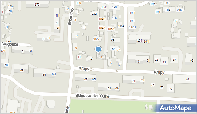 Piekary Śląskie, Krupy Józefa, ks., 3A, mapa Piekary Śląskie