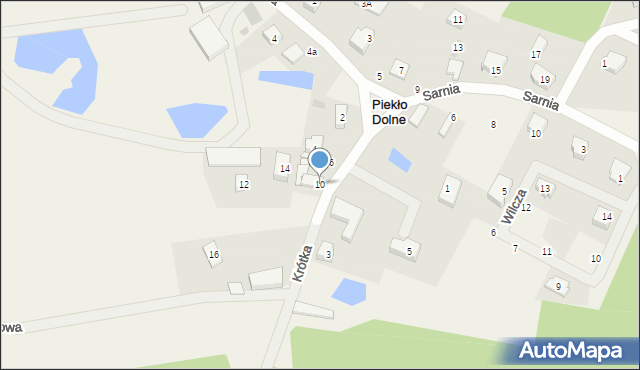 Piekło Dolne, Krótka, 10, mapa Piekło Dolne