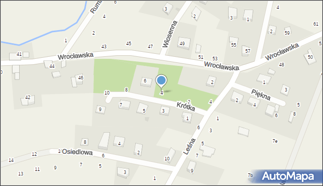 Pierwoszów, Krótka, 4, mapa Pierwoszów