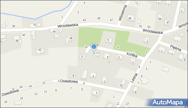 Pierwoszów, Krótka, 7, mapa Pierwoszów