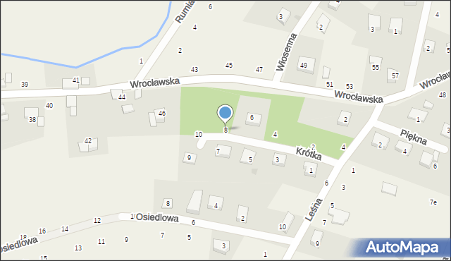 Pierwoszów, Krótka, 8, mapa Pierwoszów