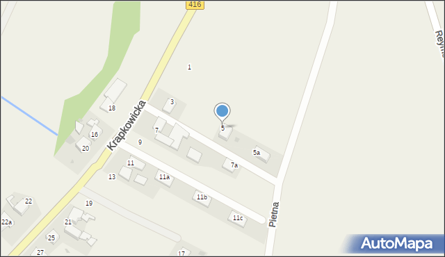 Pietna, Krapkowicka, 5, mapa Pietna