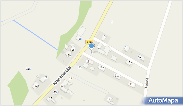 Pietna, Krapkowicka, 9, mapa Pietna