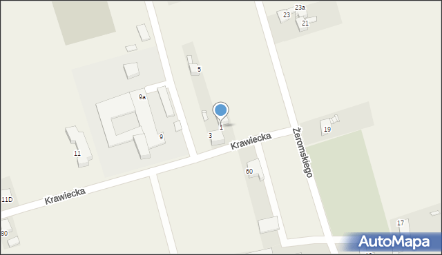 Pietrowice Wielkie, Krawiecka, 1, mapa Pietrowice Wielkie