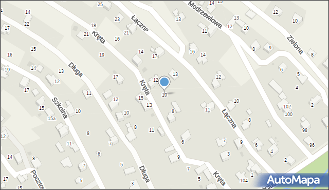 Pietrzykowice, Kręta, 10, mapa Pietrzykowice