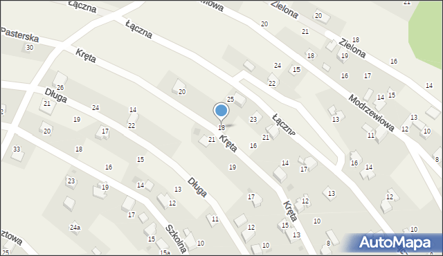 Pietrzykowice, Kręta, 18, mapa Pietrzykowice