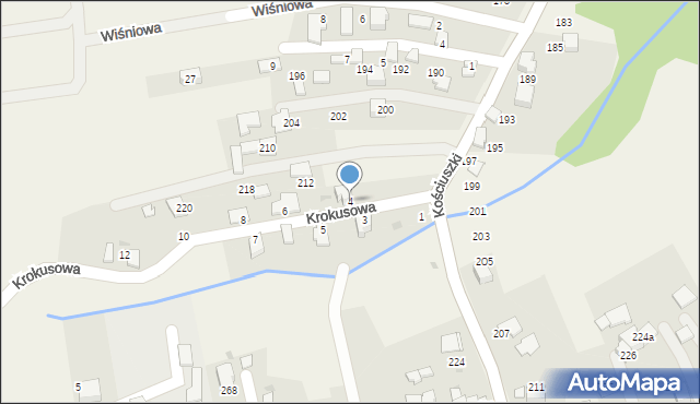 Pietrzykowice, Krokusowa, 4, mapa Pietrzykowice