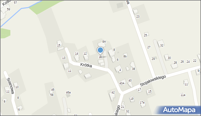 Pietrzykowice, Krótka, 10, mapa Pietrzykowice