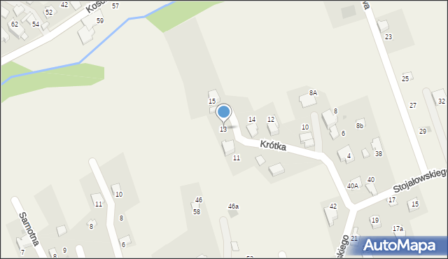 Pietrzykowice, Krótka, 13, mapa Pietrzykowice