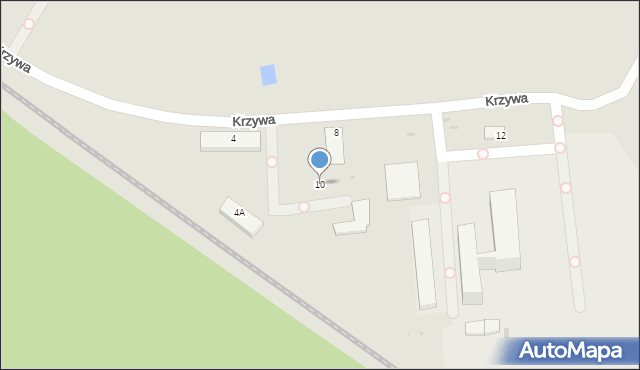 Piła, Krzywa, 10, mapa Piły