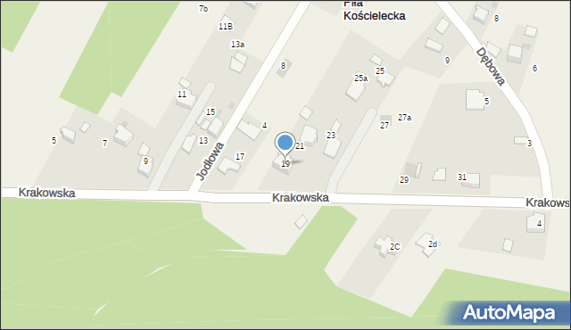 Piła Kościelecka, Krakowska, 19, mapa Piła Kościelecka