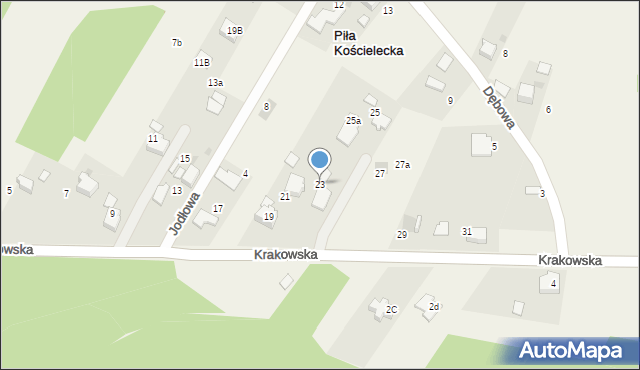 Piła Kościelecka, Krakowska, 23, mapa Piła Kościelecka