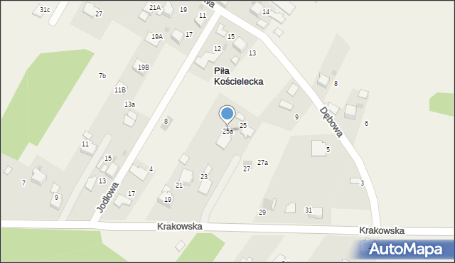 Piła Kościelecka, Krakowska, 25a, mapa Piła Kościelecka