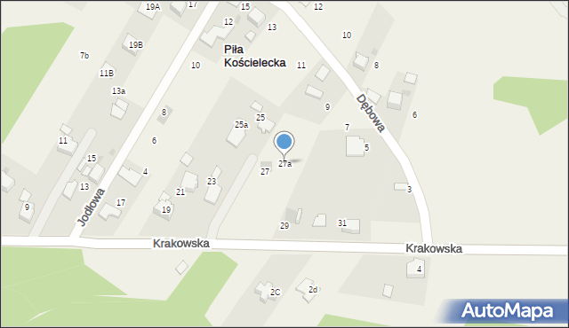 Piła Kościelecka, Krakowska, 27a, mapa Piła Kościelecka