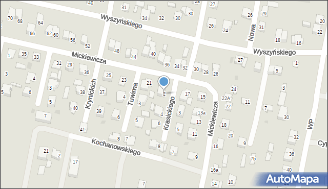 Pilawa, Krasickiego Ignacego, bp., 2, mapa Pilawa