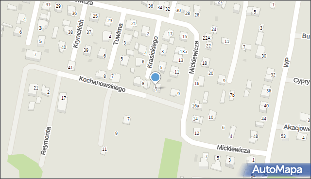 Pilawa, Krasickiego Ignacego, bp., 7, mapa Pilawa