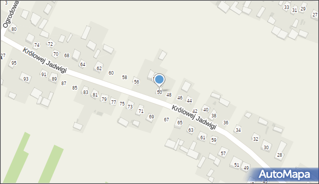 Pilchów, Królowej Jadwigi, 50, mapa Pilchów