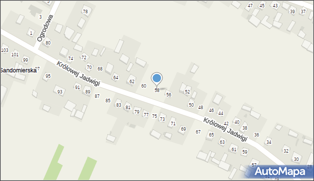 Pilchów, Królowej Jadwigi, 58, mapa Pilchów