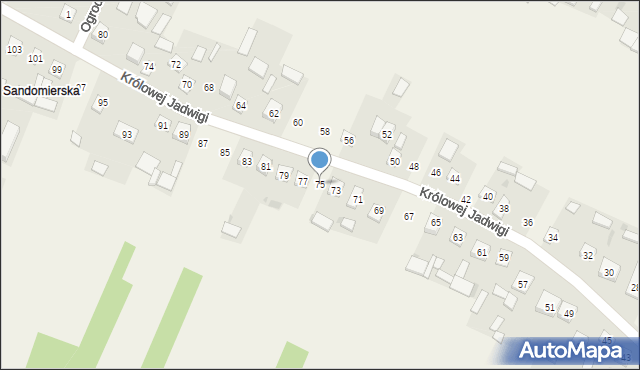 Pilchów, Królowej Jadwigi, 75, mapa Pilchów