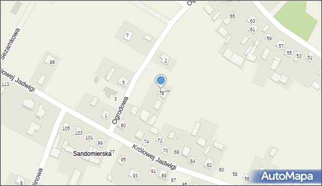 Pilchów, Królowej Jadwigi, 78, mapa Pilchów