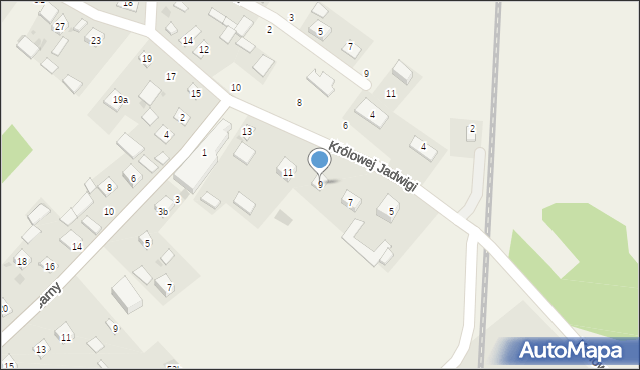 Pilchów, Królowej Jadwigi, 9, mapa Pilchów