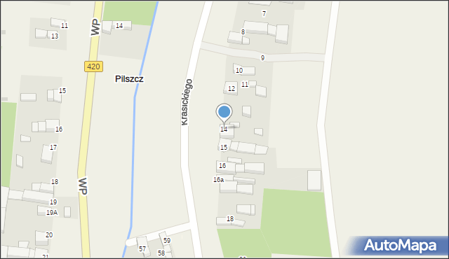 Pilszcz, Krasickiego Ignacego, bp., 14, mapa Pilszcz