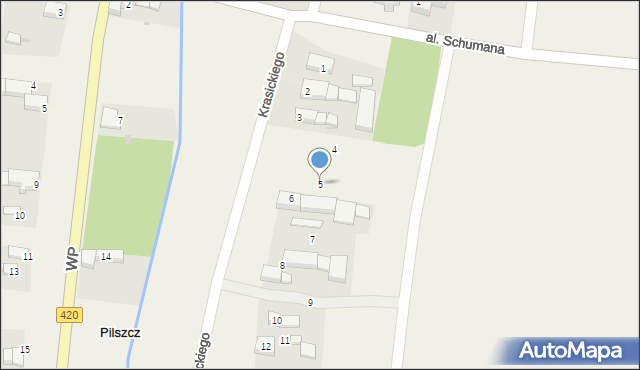 Pilszcz, Krasickiego Ignacego, bp., 5, mapa Pilszcz