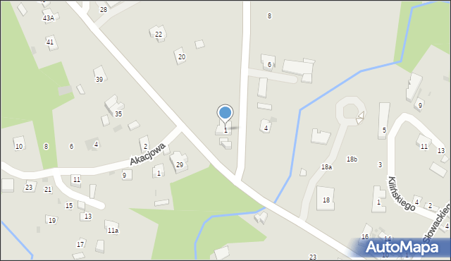 Pilzno, Kraszewskiego, 1, mapa Pilzno