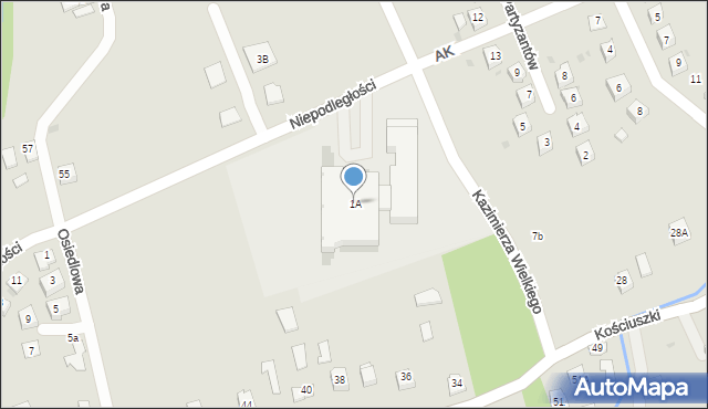 Pilzno, Króla Kazimierza Wielkiego, 1A, mapa Pilzno